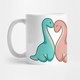 Cute long neck couple, dino, dinosaurs Mug